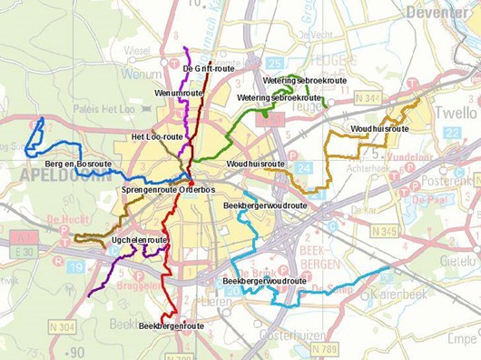 Apeldoorn te voet routes